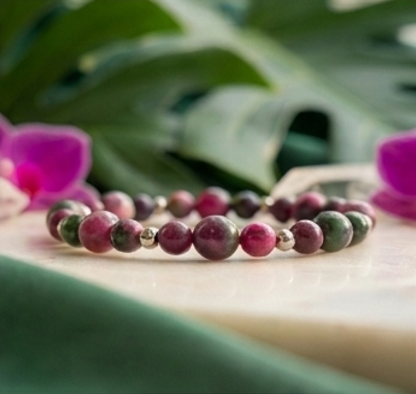 Bracciale artigianale in Giada Persiana pietre naturali handmade GM_Creations