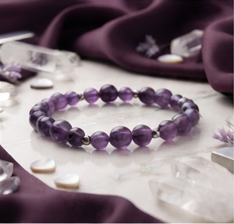 Bracciale artigianale in Ametista pietre naturali handmade GM_Creations