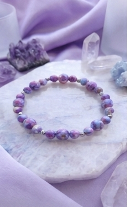 Bracciale artigianale in Diaspro Imperiale Sedimenti Marini pietre naturali handmade GM_Creations