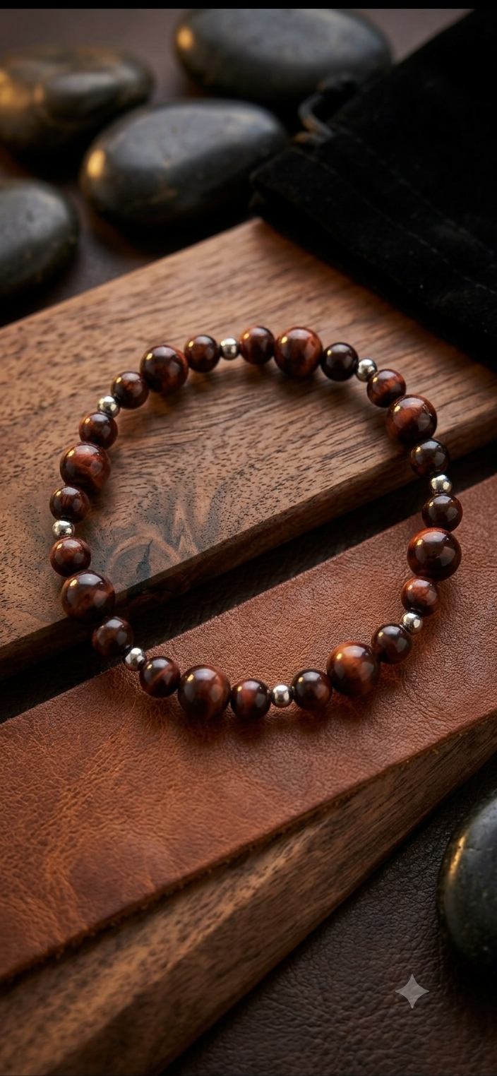 Bracciale artigianale in Occhio di Bue pietre naturali handmade GM_Creations
