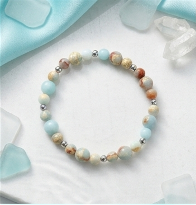 Bracciale artigianale in Shoushan pietra ornamentale handmade GM_Creations