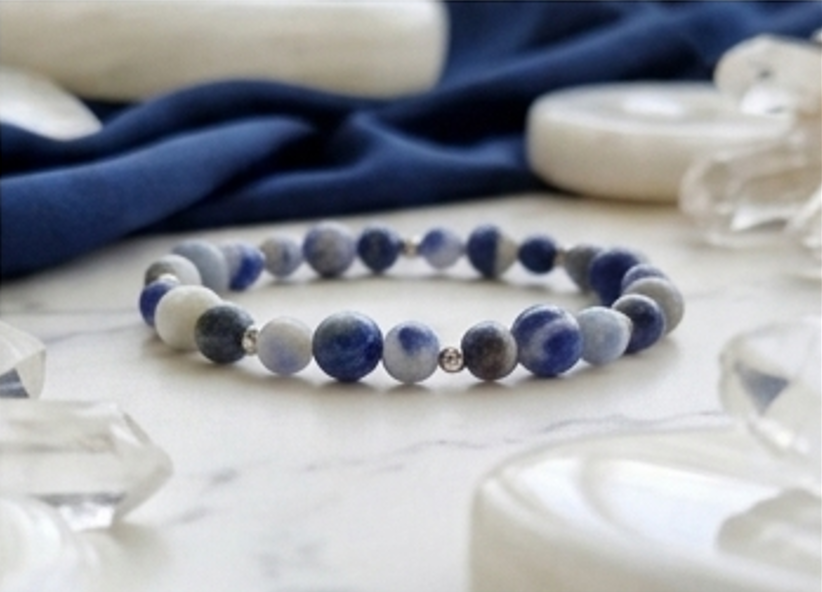 Bracciale artigianale in Sodalite pietre naturali handmade GM_Creations