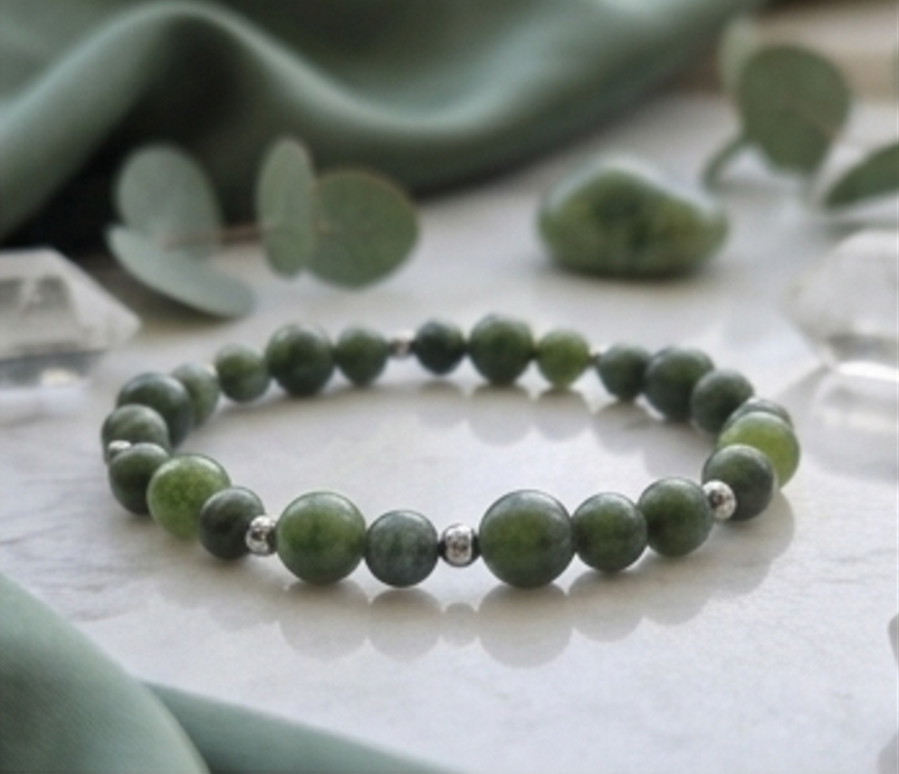 Bracciale artigianale in Giada Verde pietre naturali handmade GM_Creations