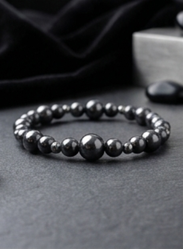 Bracciale artigianale in Ematite pietre naturali handmade GM_Creations
