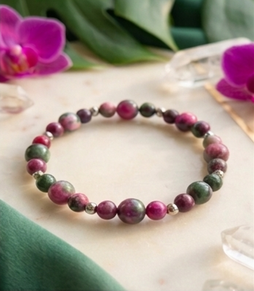 Bracciale artigianale in Giada Persiana pietre naturali handmade GM_Creations