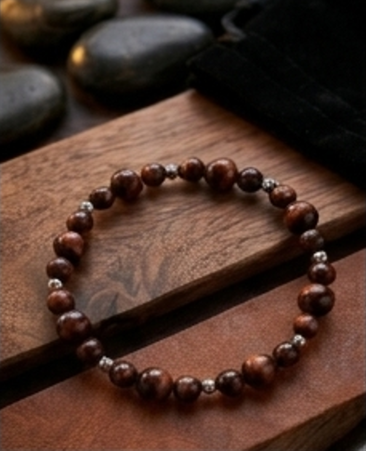 Bracciale artigianale in Occhio di Bue pietre naturali handmade GM_Creations