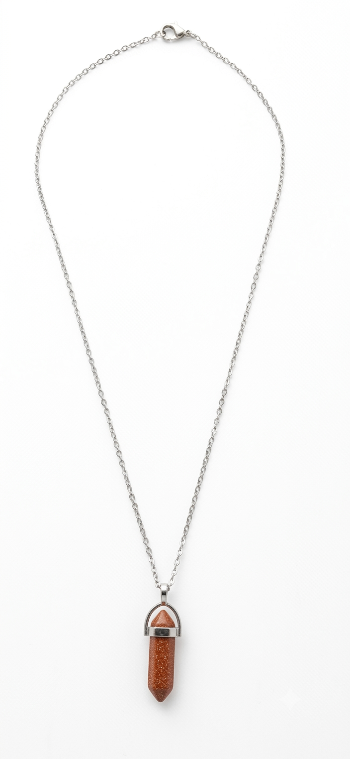 Collana artigianale ciondolo prisma esagonale Gold Sandstone Arenaria Dorata handmade GM_Creations