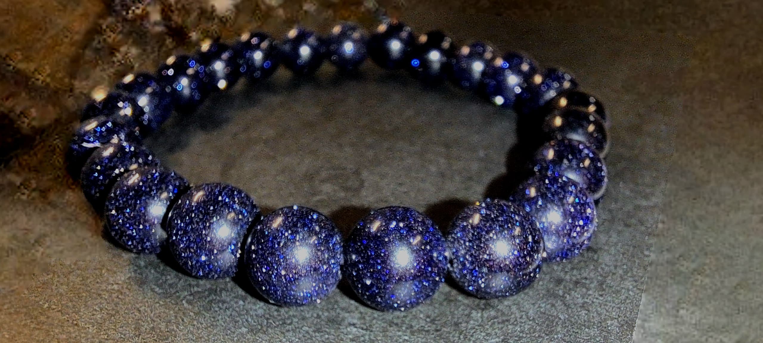 Bracciale artigianale in Arenaria Blu pietre naturali handmade GM_Creations