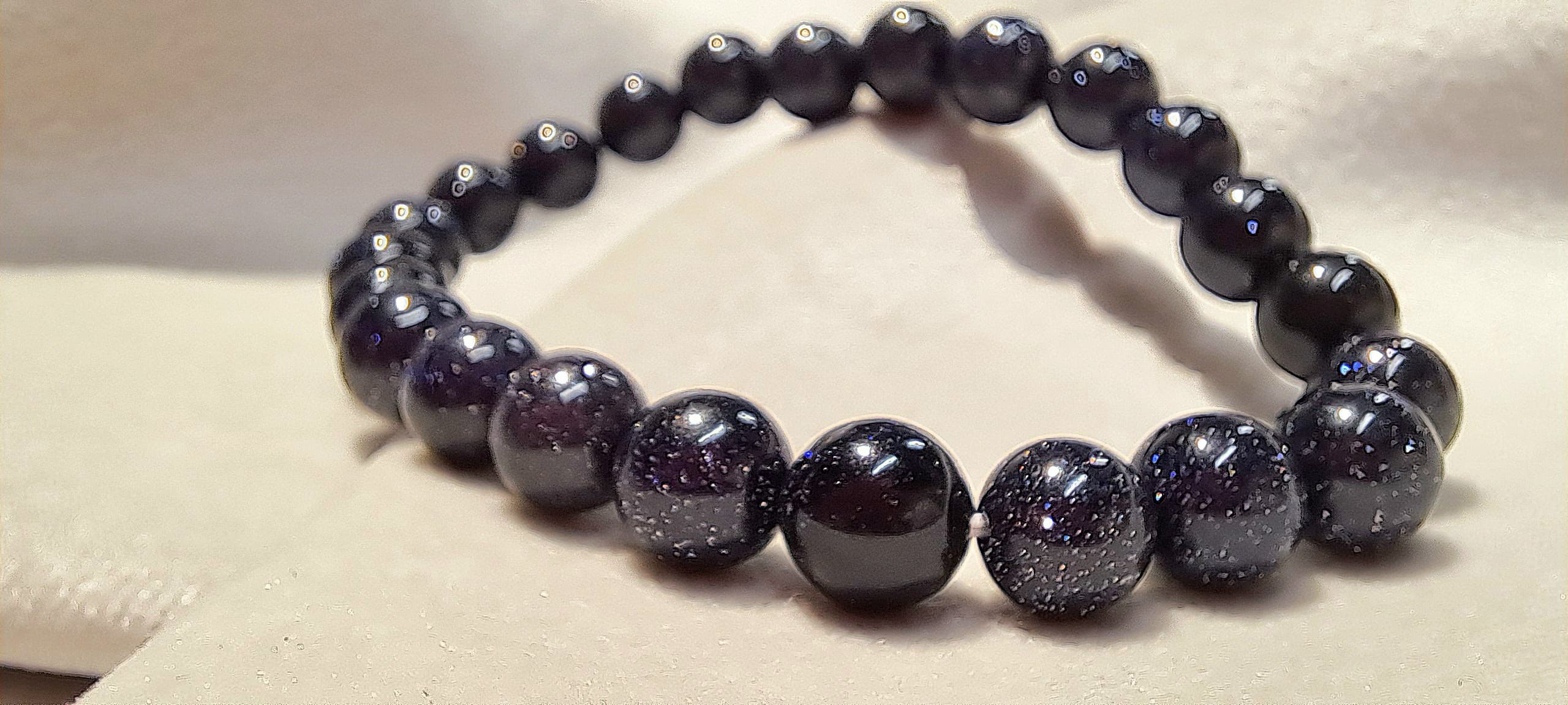 Bracciale artigianale in Arenaria Blu pietre naturali handmade GM_Creations