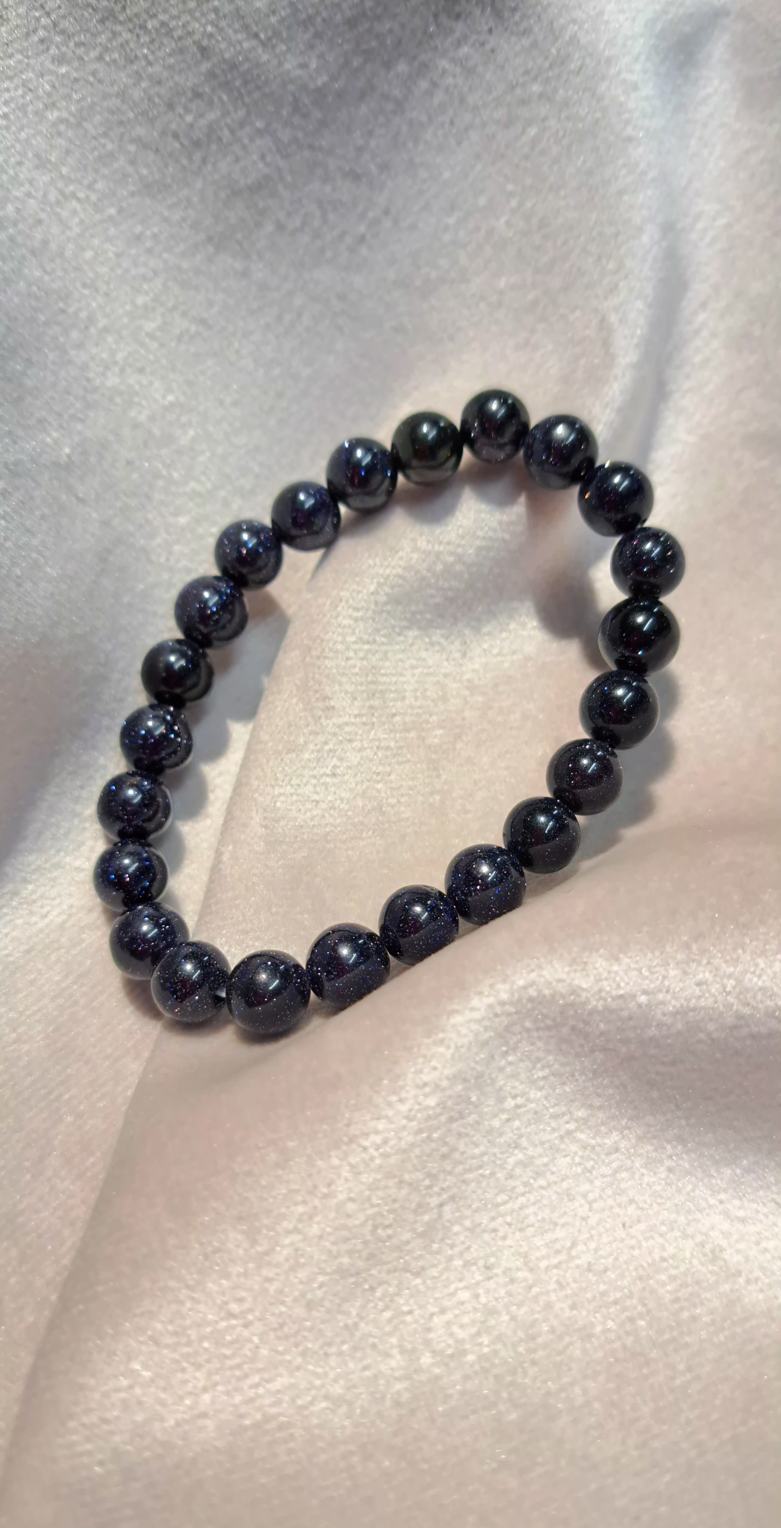 Bracciale artigianale in Arenaria Blu pietre naturali handmade GM_Creations