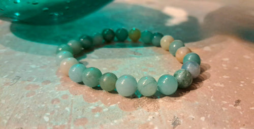 Bracciale artigianale in Amazzonite pietre naturali handmade GM_Creations