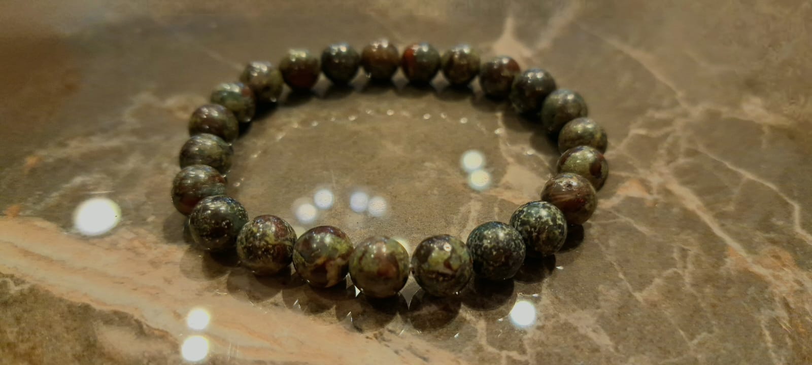 Bracciale artigianale in Diaspro Sangue di Drago pietre naturali handmade GM_Creations