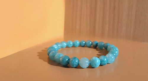 Bracciale artigianale in Acquamarina pietre naturali handmade GM_Creations