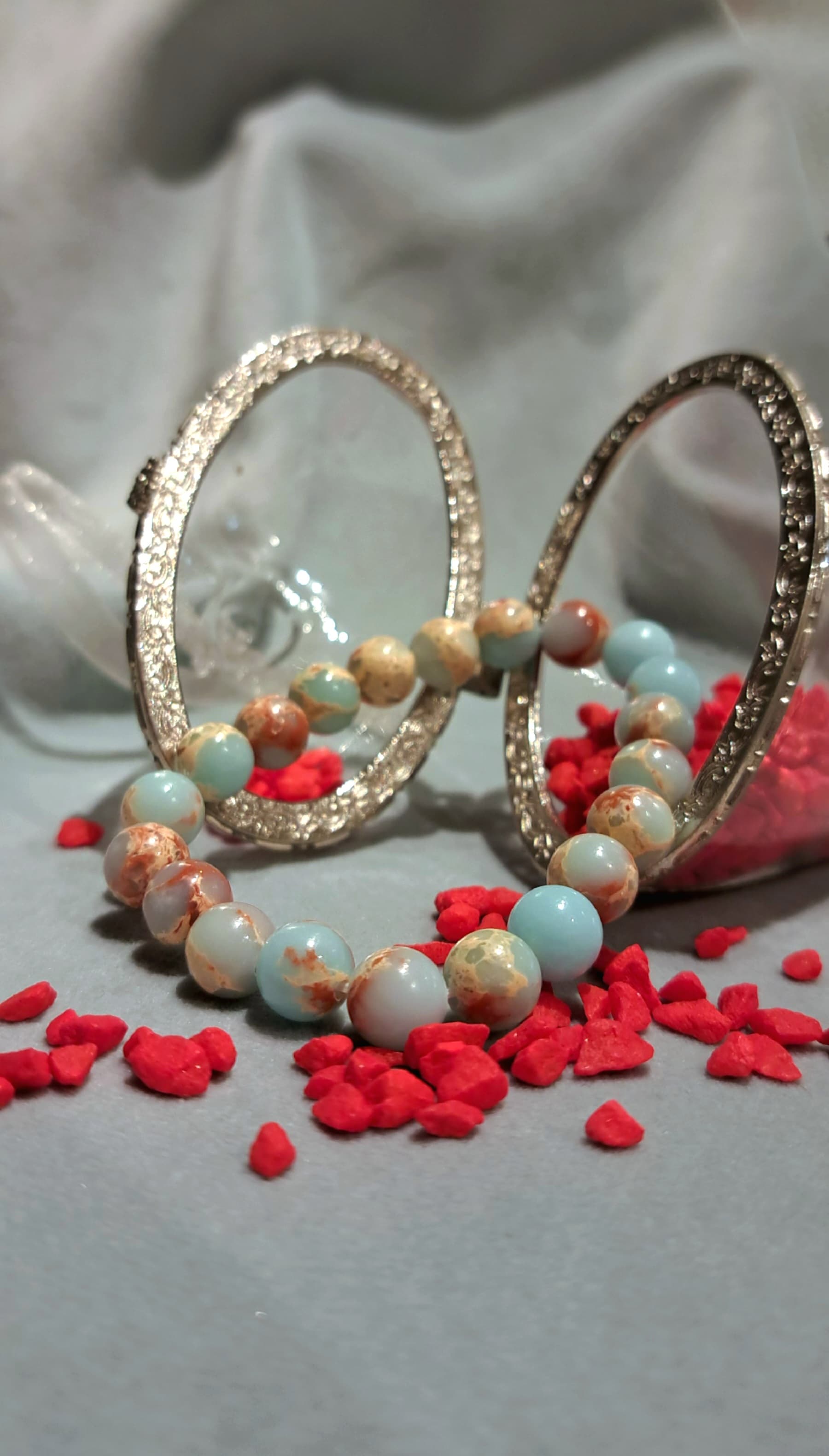 Bracciale artigianale in Shoushan pietre naturali handmade GM_Creations