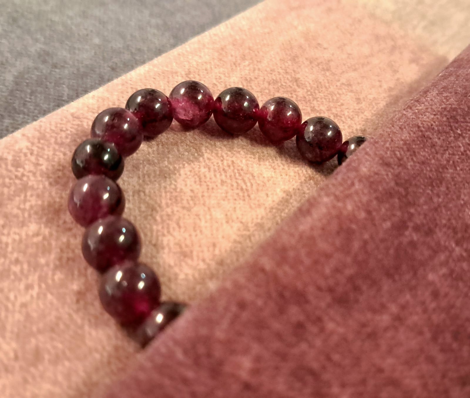 Bracciale artigianale in Granato pietre naturali handmade GM_Creations