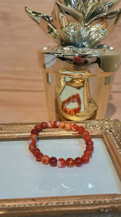 Bracciale artigianale in Corniola pietre naturali handmade GM_Creations