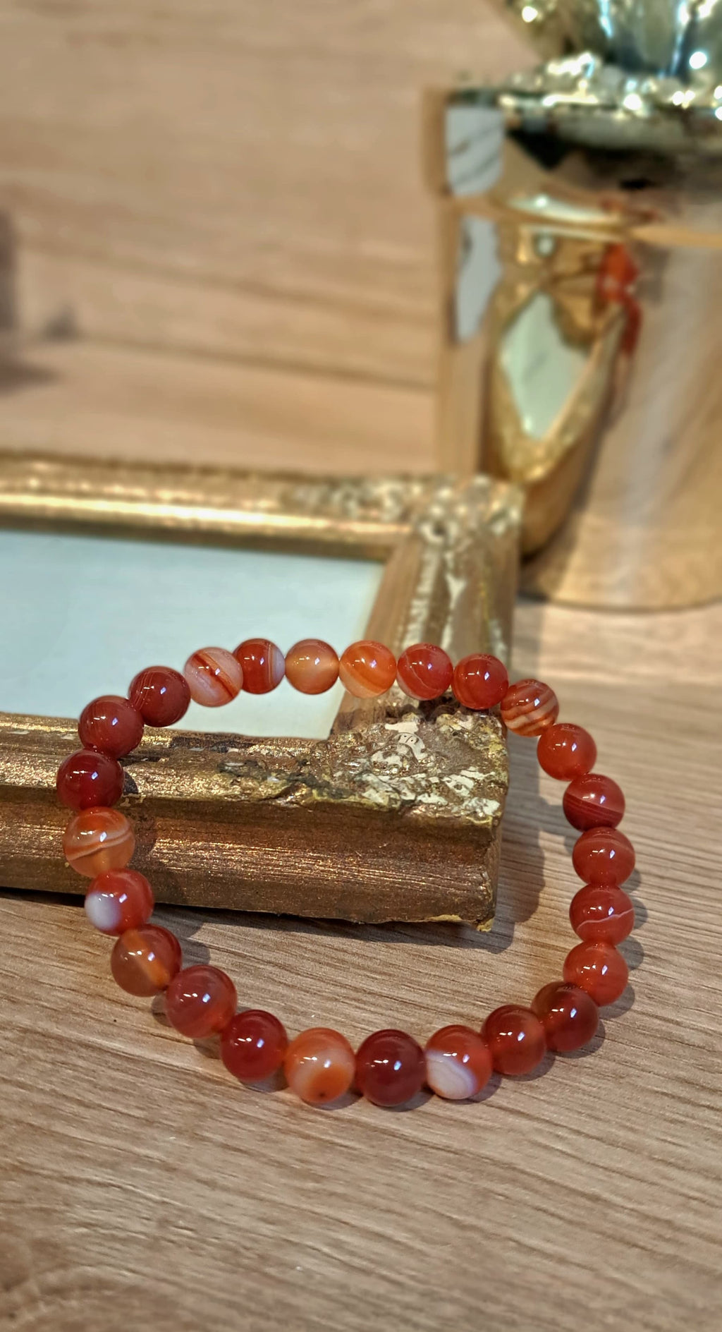 Bracciale artigianale in Corniola pietre naturali handmade GM_Creations