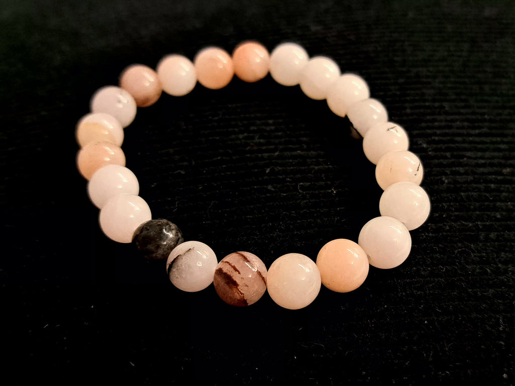 Bracciale artigianale in Opale Rosa pietre naturali handmade GM_Creations