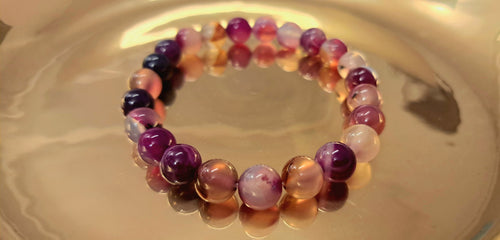 Bracciale artigianale in Agata Viola Striata pietre naturali handmade GM_Creations