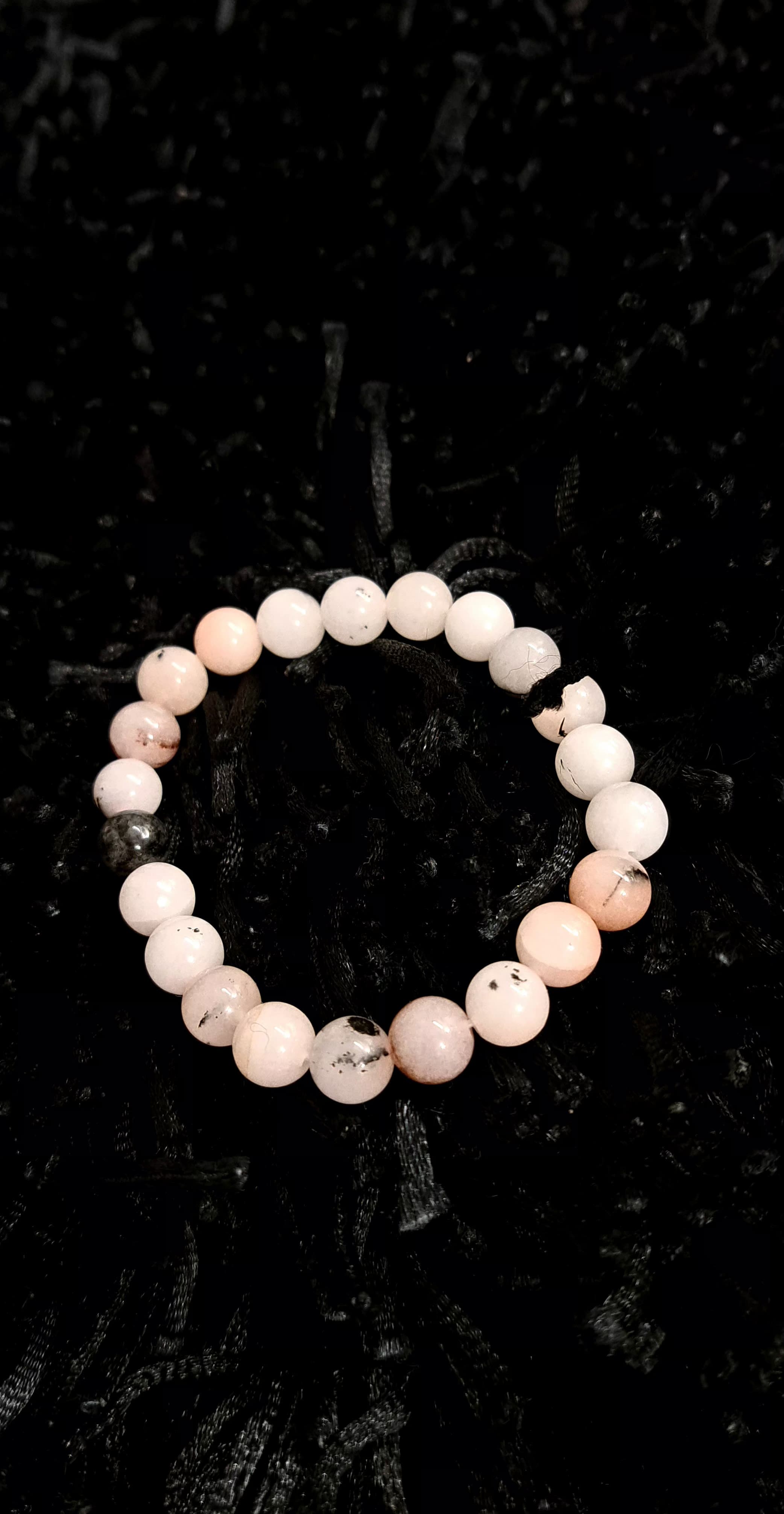 Bracciale artigianale in Opale Rosa pietre naturali handmade GM_Creations