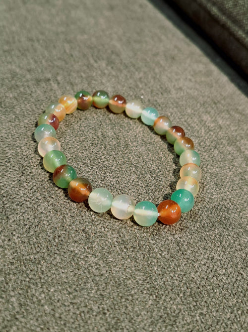Bracciale artigianale in Agata Pavone pietre naturali handmade GM_Creations