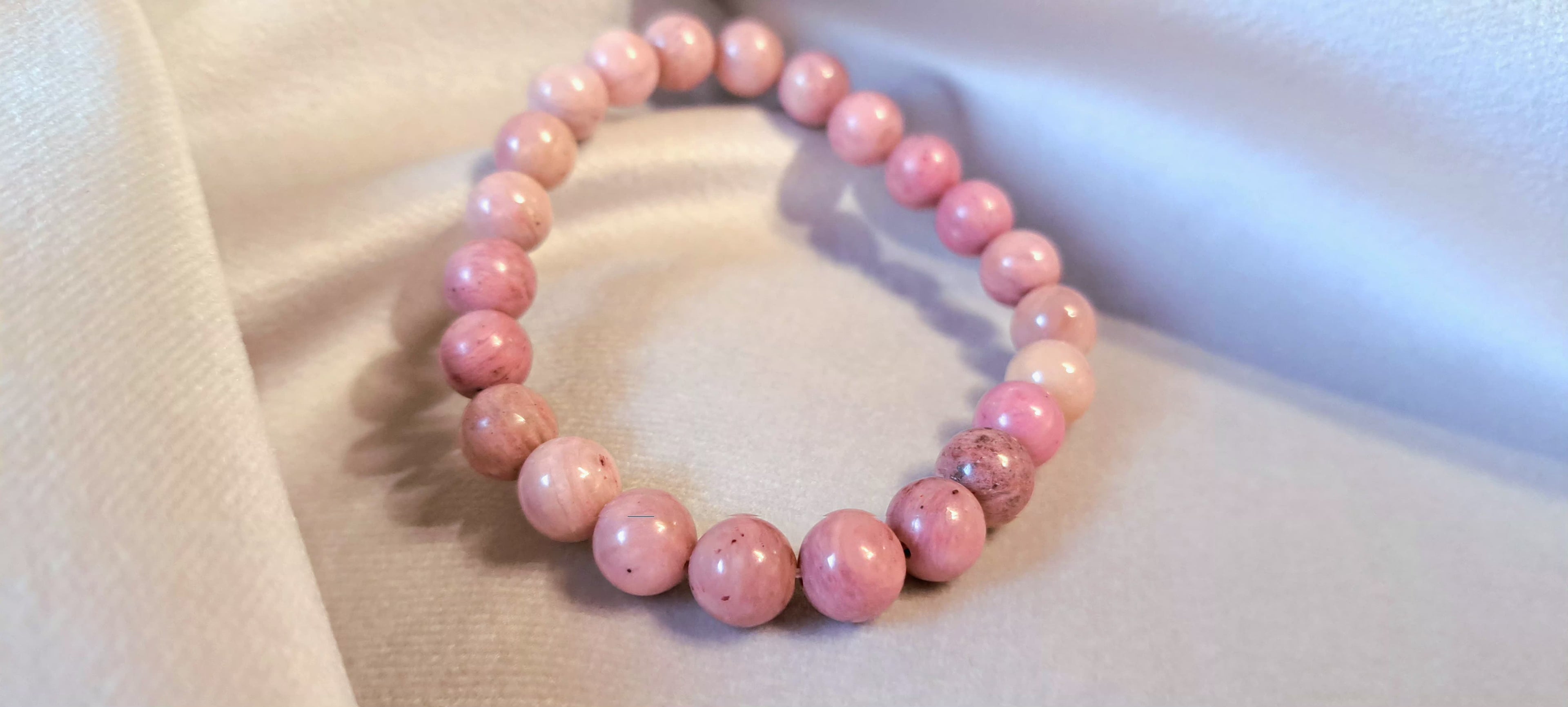 Bracciale artigianale in Rodonite pietre naturali handmade GM_Creations