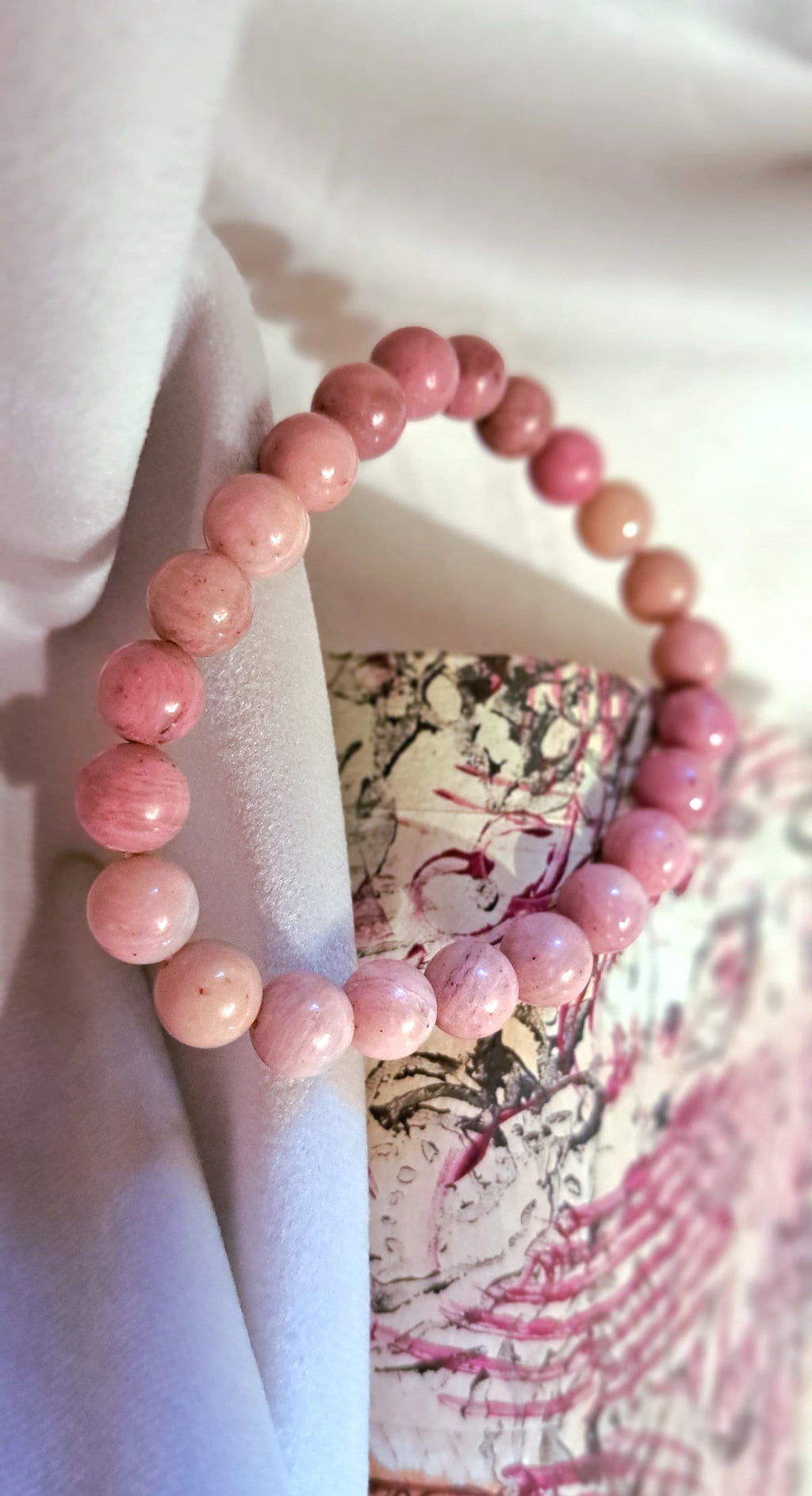 Bracciale artigianale in Rodonite pietre naturali handmade GM_Creations