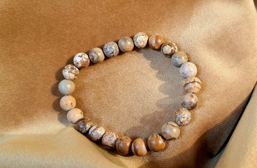 Bracciale artigianale in Diaspro Paesaggio pietre naturali handmade GM_Creations