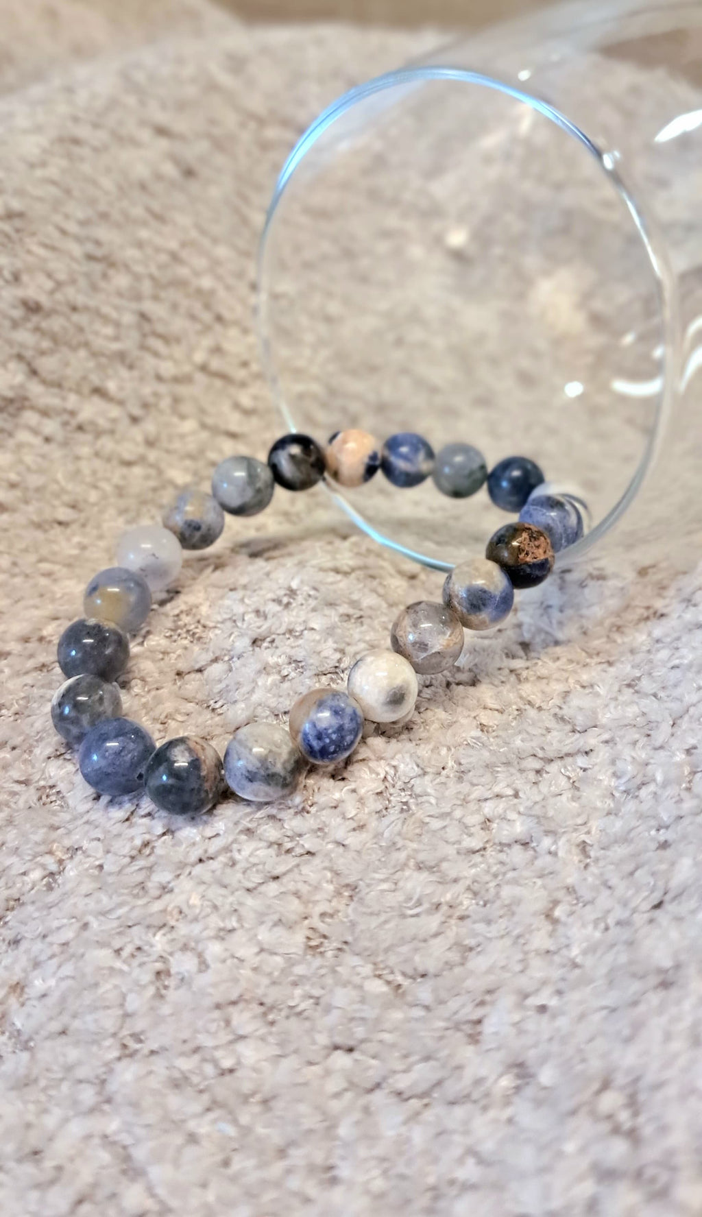 Bracciale artigianale in Sodalite pietre naturali handmade GM_Creations