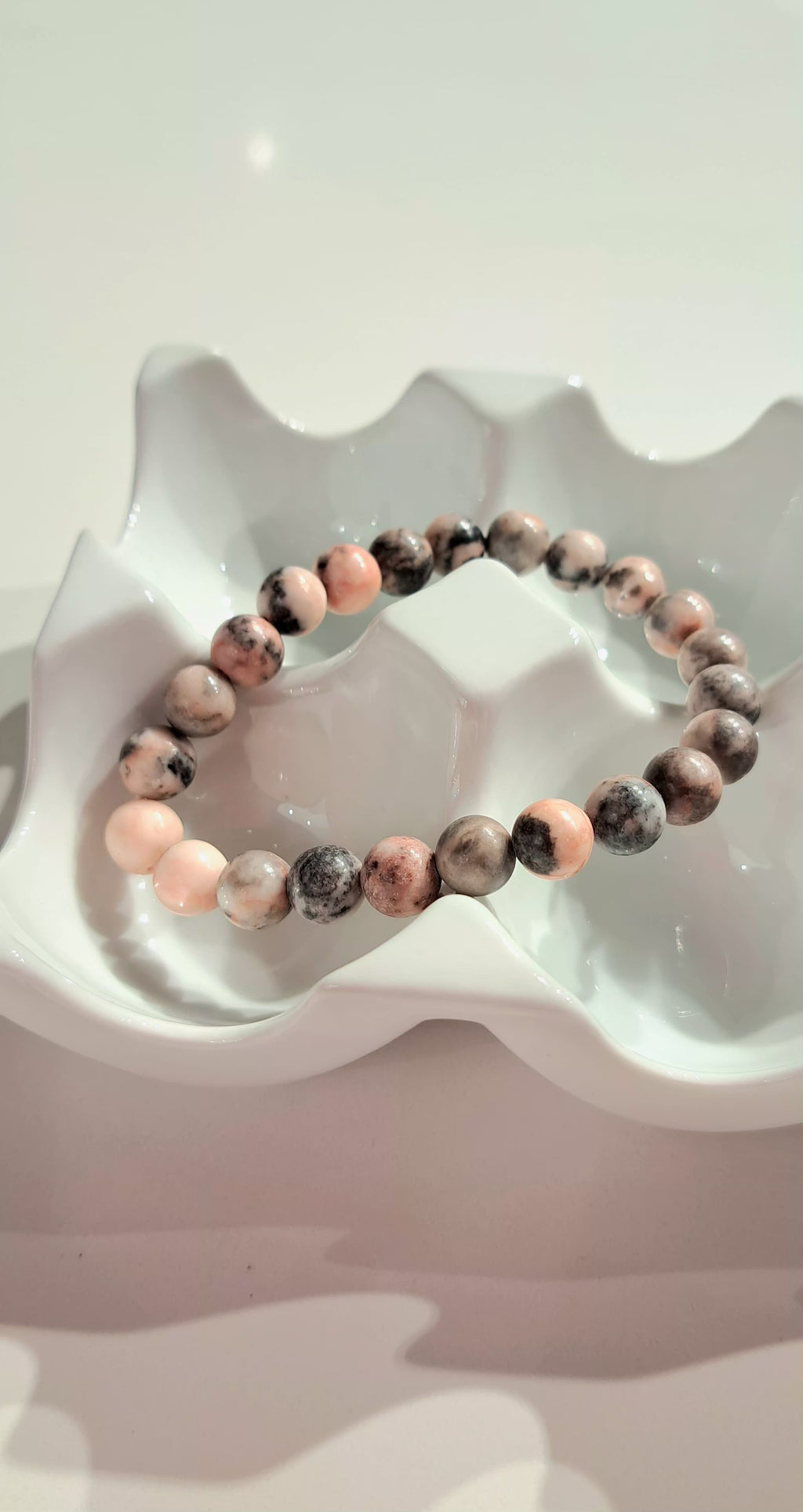Bracciale artigianale in Diaspro Rosa Zebrato pietre naturali handmade GM_Creations