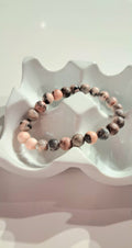 Bracciale artigianale in Diaspro Rosa Zebrato pietre naturali handmade GM_Creations