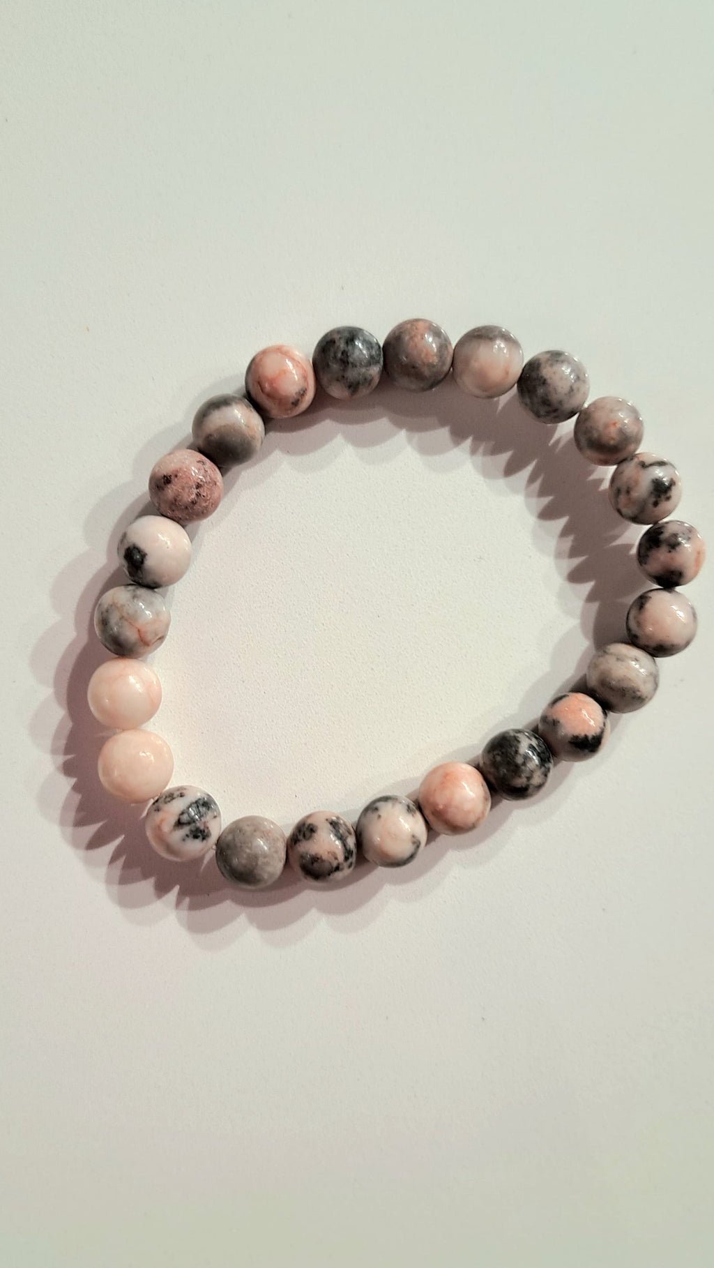 Bracciale artigianale in Diaspro Rosa Zebrato pietre naturali handmade GM_Creations