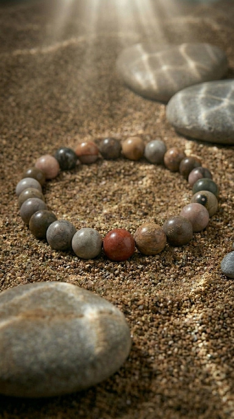 Bracciale artigianale in Diaspro Oceanico pietre naturali handmade GM_Creations