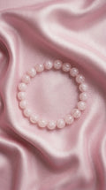 Bracciale artigianale in Quarzo Rosa pietre naturali handmade GM_Creations