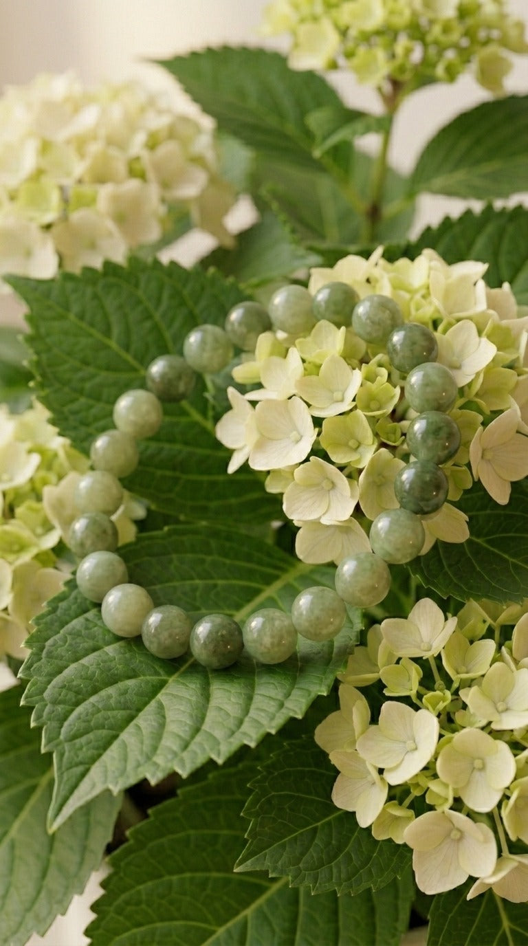 Bracciale artigianale in Giada Verde pietre naturali handmade GM_Creations