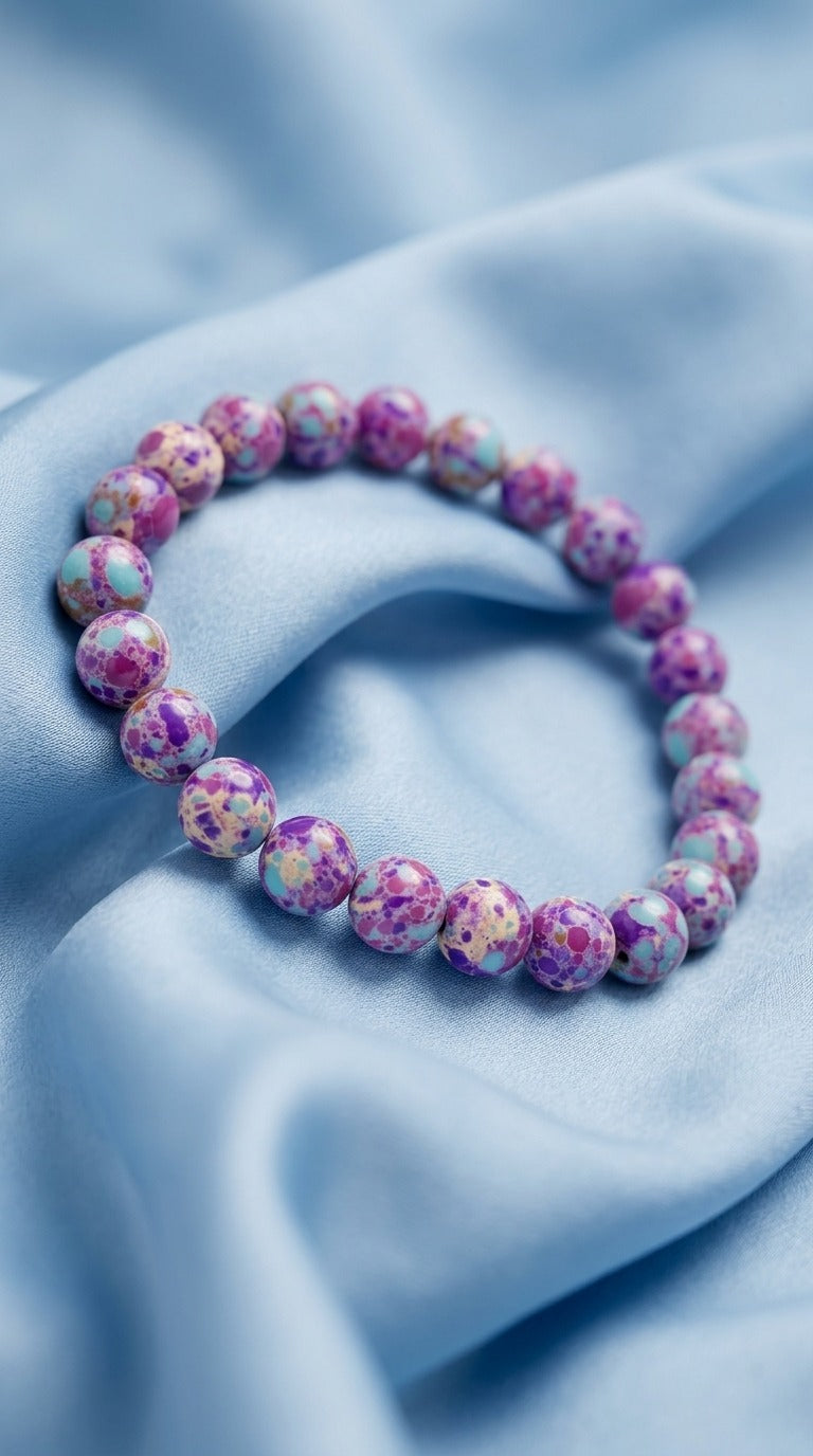 Bracciale artigianale in Diaspro Imperiale Sedimenti Marini pietre naturali handmade GM_Creations