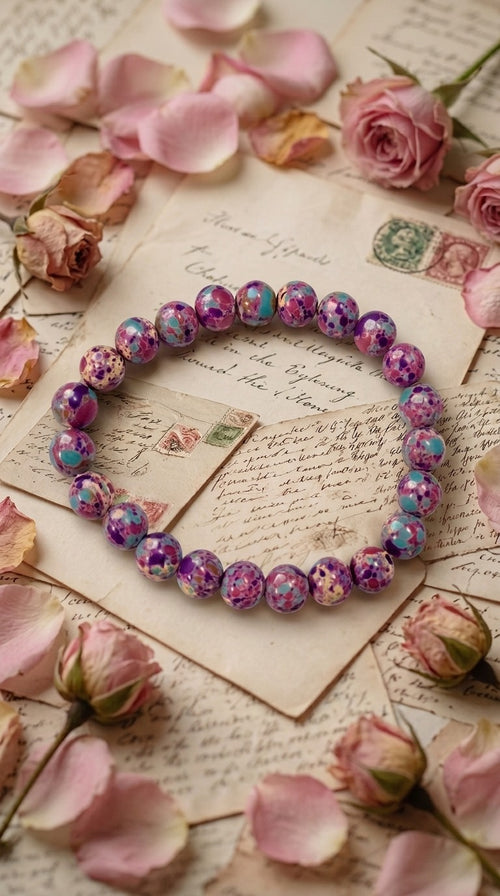 Bracciale artigianale in Diaspro Imperiale Sedimenti Marini pietre naturali handmade GM_Creations