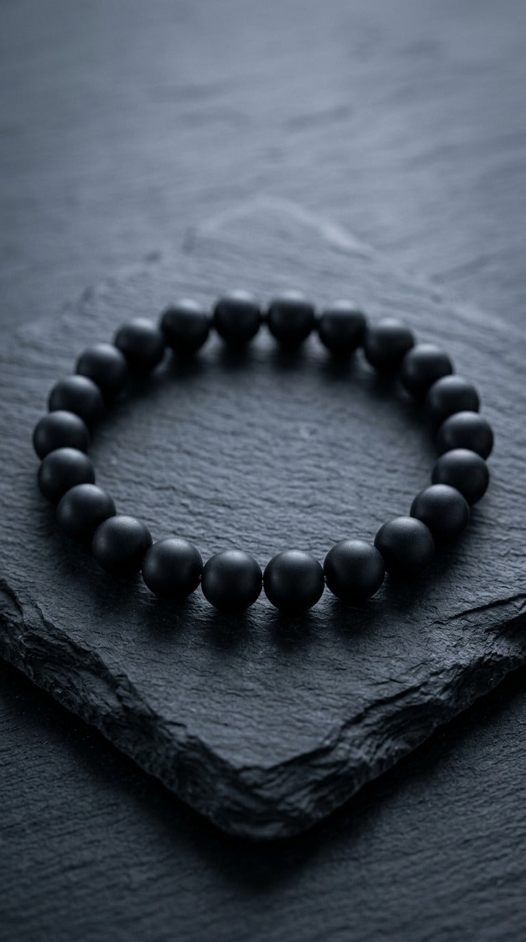 Bracciale artigianale in Onice Nero pietre naturali handmade GM_Creations