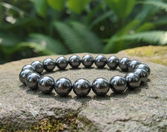 Bracciale artigianale in Ematite pietre naturali handmade GM_Creations
