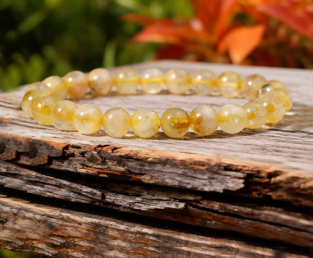 Bracciale artigianale in Quarzo Citrino pietre naturali handmade GM_Creations