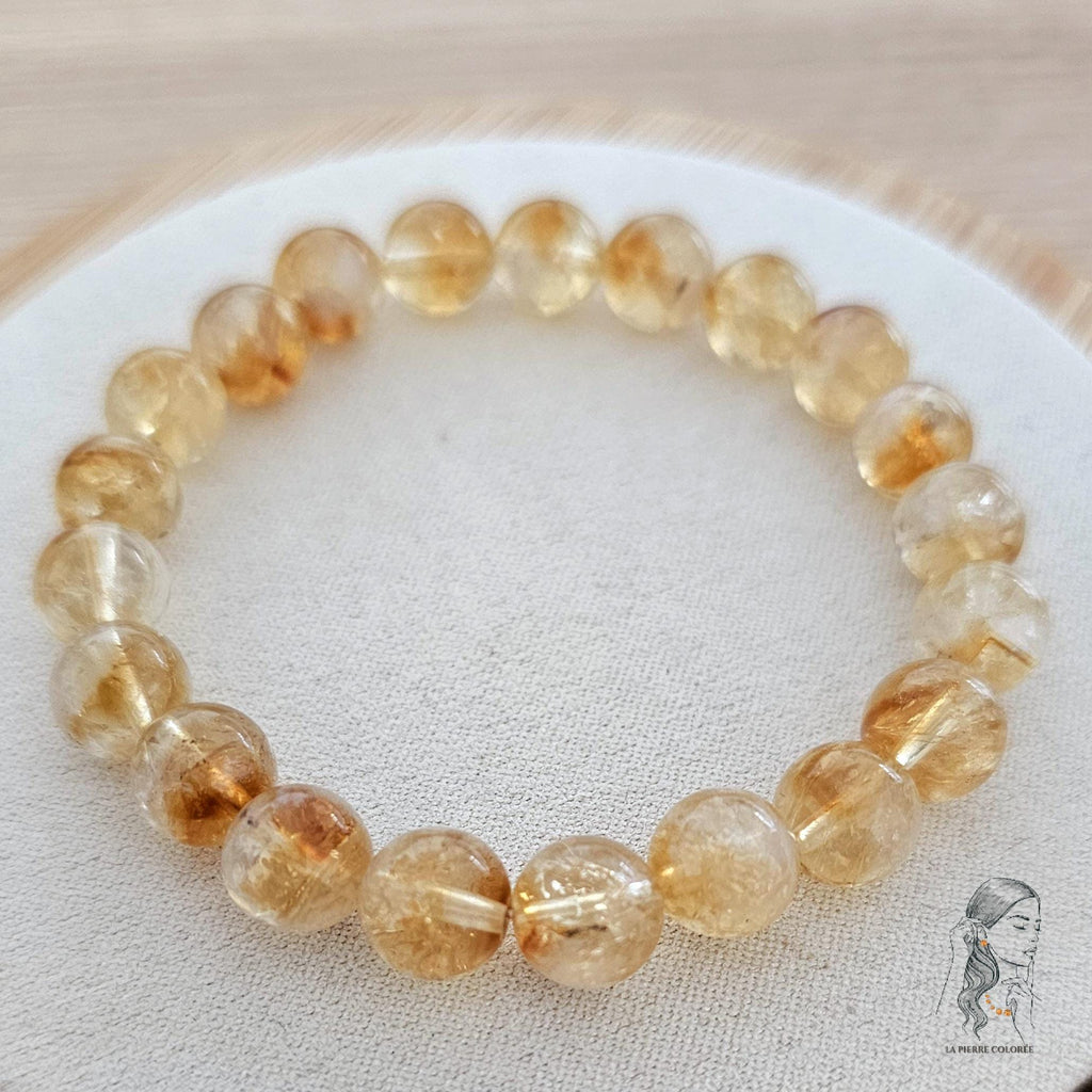 Bracciale artigianale in Quarzo Citrino pietre naturali handmade GM_Creations